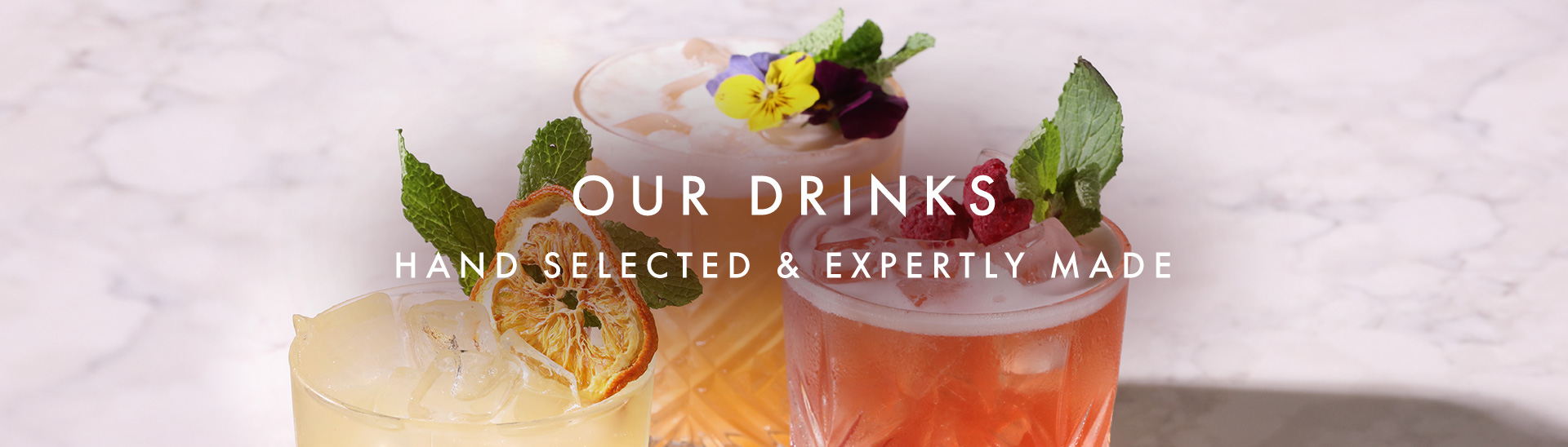 Drinks available at Miller & Carter